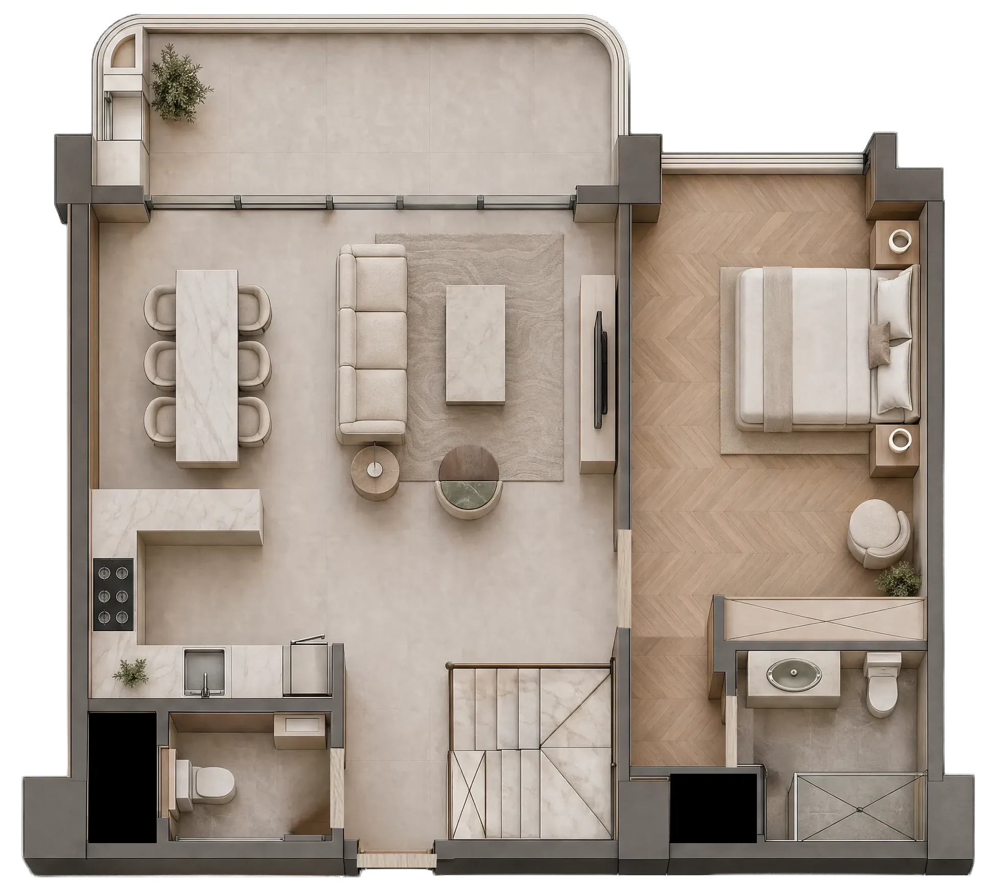 Seasons Riverside A1 four bedroom duplex with DSQ 214 square metre first floor plan